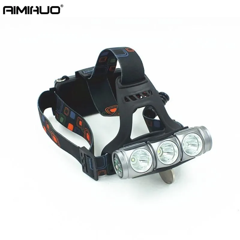 AIMIHUO Cree T6 LED Headlamp Outdoor Camping Head Lamp with Compass Powerful Q5 Headlight Waterproof LED Lamp For 18650 Battery