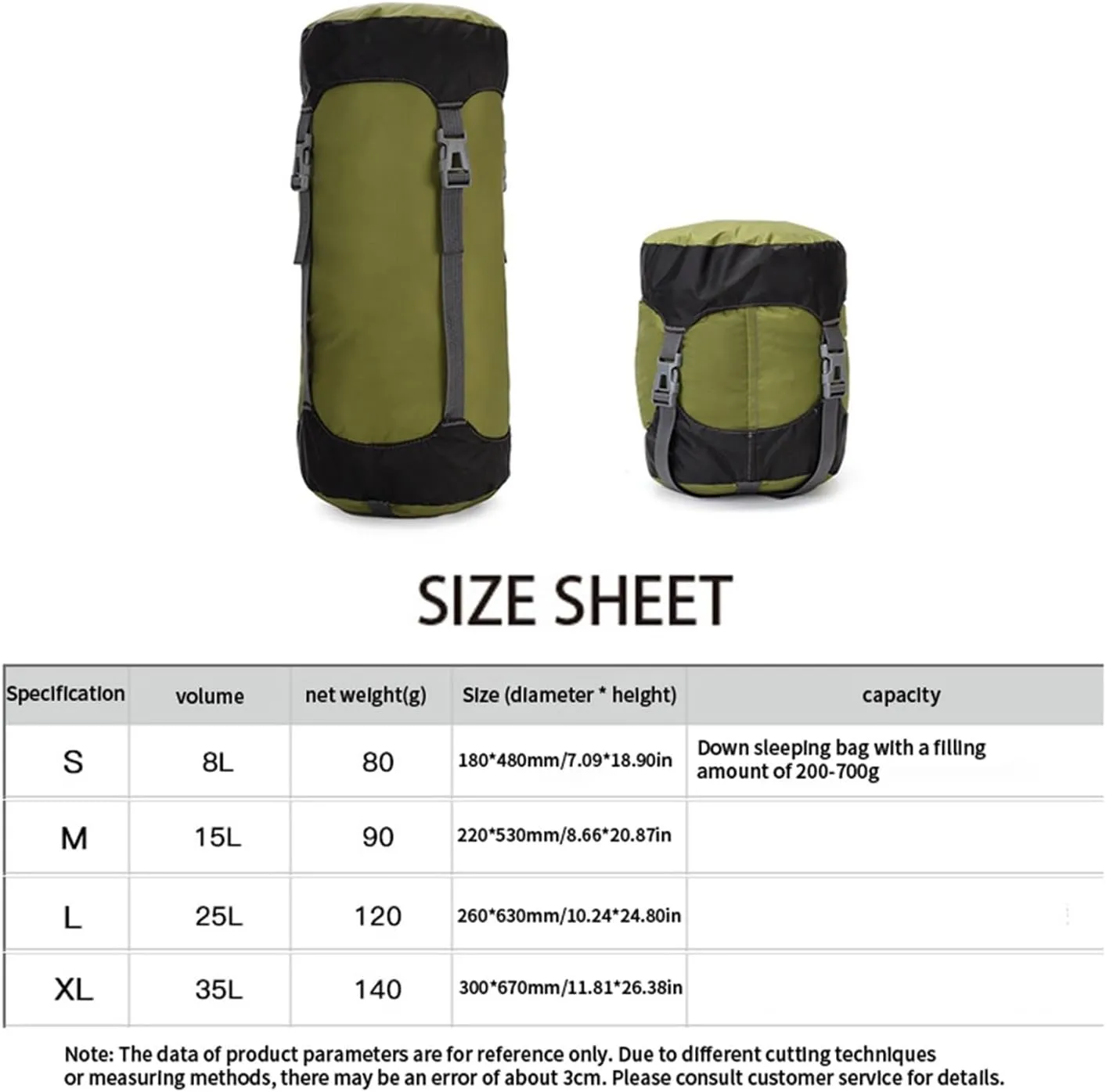 AISHANBAIHUODIAN Sleeping Bag Compress Bag Down Jackets and Duvet Storage Bags Compress Sack Outdoor Storage Sack Fit for Camping Backpacking Travel(Blue L)
