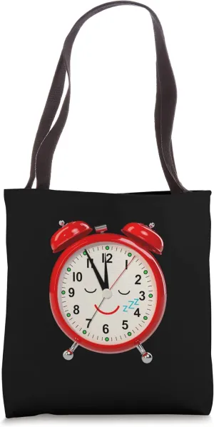 Alarm Clock Cute Face Vintage Sleeping Funny Tote Bag