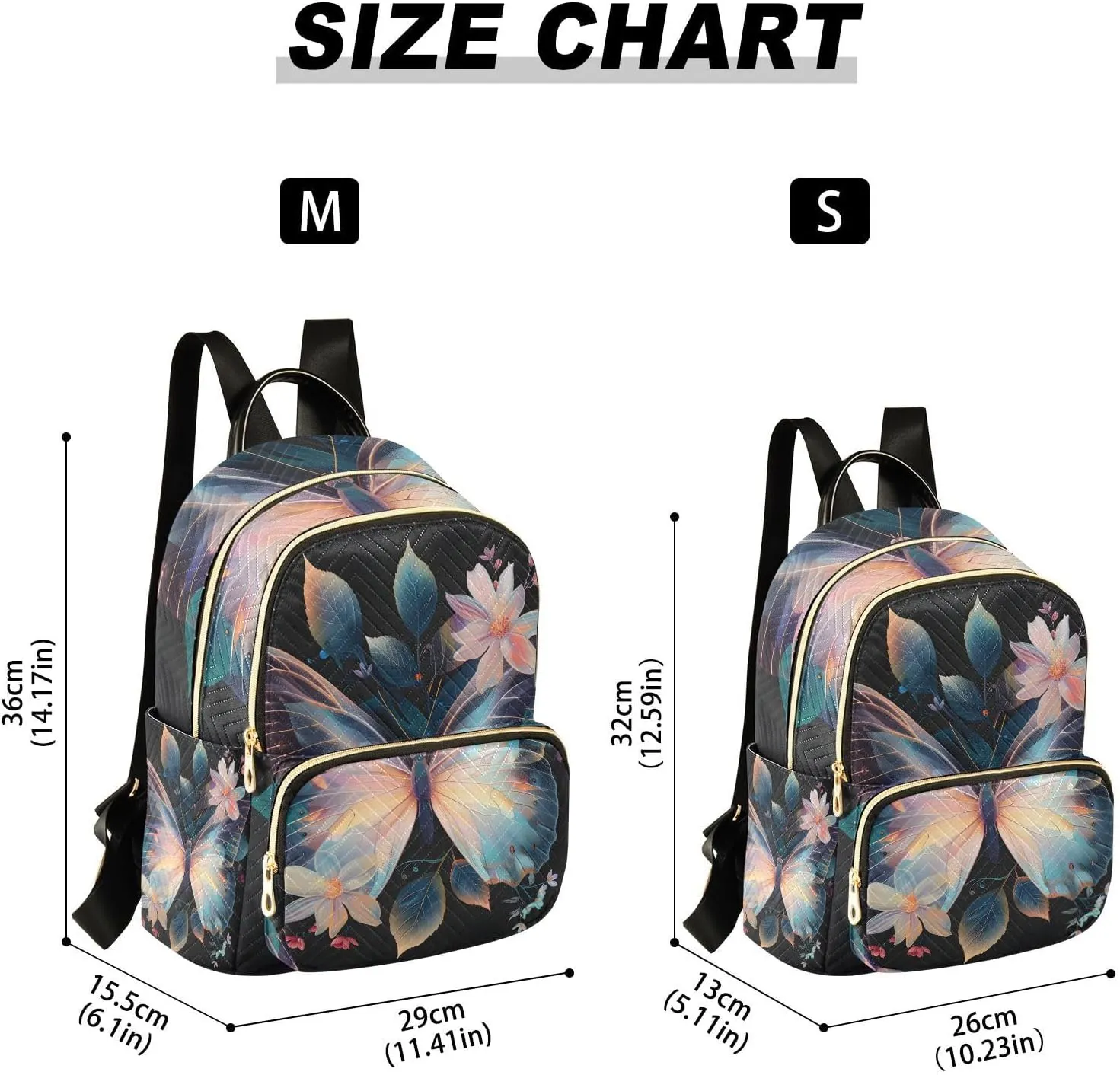 ALAZA Butterfly Mini Backpack Purse for Women Travel Bag Lightweight Shoulder Bag Fashion Daypack676
