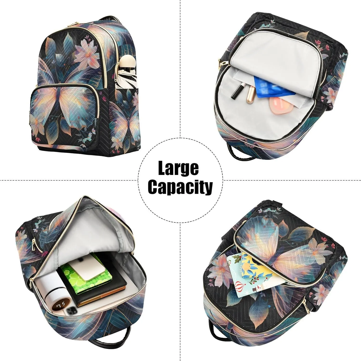 ALAZA Butterfly Mini Backpack Purse for Women Travel Bag Lightweight Shoulder Bag Fashion Daypack676