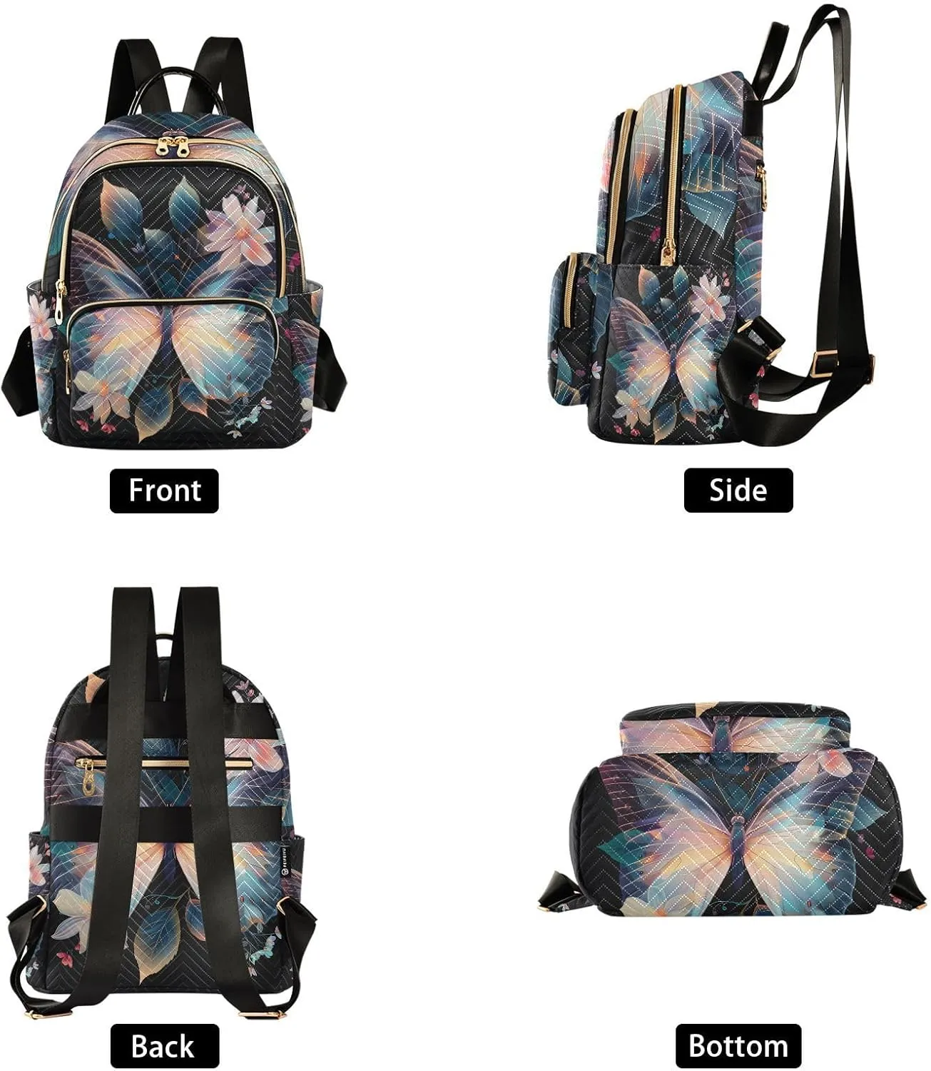 ALAZA Butterfly Mini Backpack Purse for Women Travel Bag Lightweight Shoulder Bag Fashion Daypack676