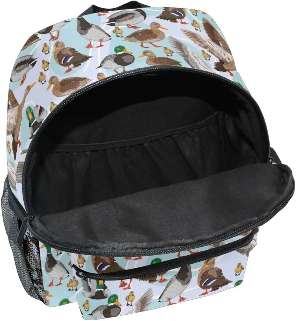 ALAZA Mallard Ducks Pattern Toddler Backpack for Boys Girls,Kid Backpack with Chest Clip and Name Tag,M