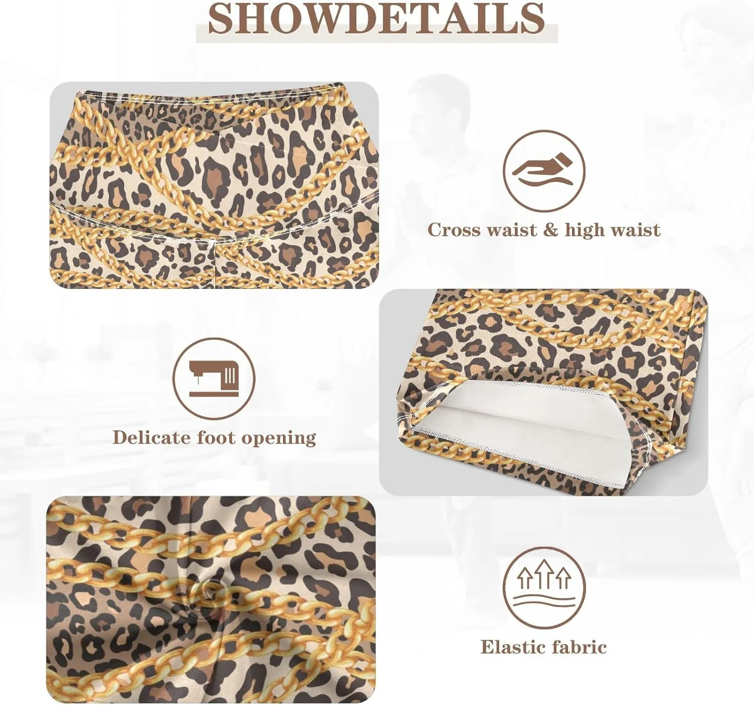 ALAZA Women's Leopard Skin Flare Yoga Pants