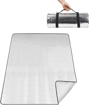 Aluminum Foil Camping Mat Foam Waterproof Cushion Foldable Outdoor Sleeping Mattress Insulated Footprint Pad for Camping Foam Pad Insulating Mat with Carrying Bag