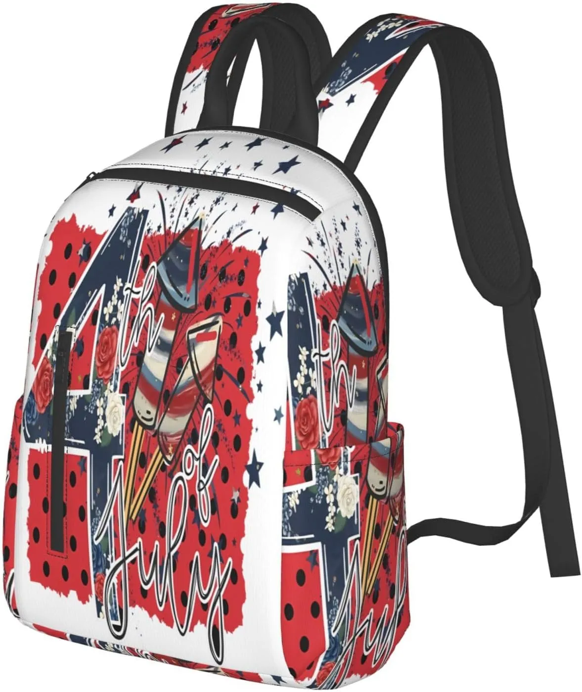 American Independence Day 1776 We The People American Flag Casual Backpacks Laptop Backpack Outdoor Travel Rucksack Sport Carry-On Daypack Lightweight Bag with Multi-Pockets