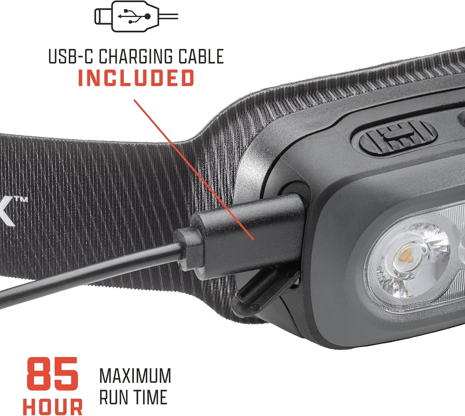 AMPEX Head Lamp - Comfortable, Waterproof Headlamp Rechargeable with Bright LED, 85h Runtime, Red Mode - Outdoor Use, Hiking, Backpacking - 300 Lumens