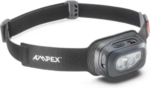 AMPEX Head Lamp - Comfortable, Waterproof Headlamp Rechargeable with Bright LED, 85h Runtime, Red Mode - Outdoor Use, Hiking, Backpacking - 300 Lumens