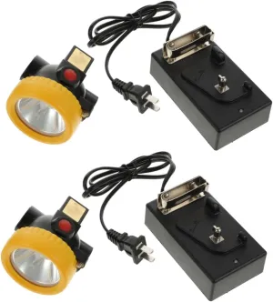 Angoily 2pcs Led Safety Mining Headlamp Clip Lighting for Helmet Rechargeable Outdoor Headlight for Camping Cycling and Running Us Plug
