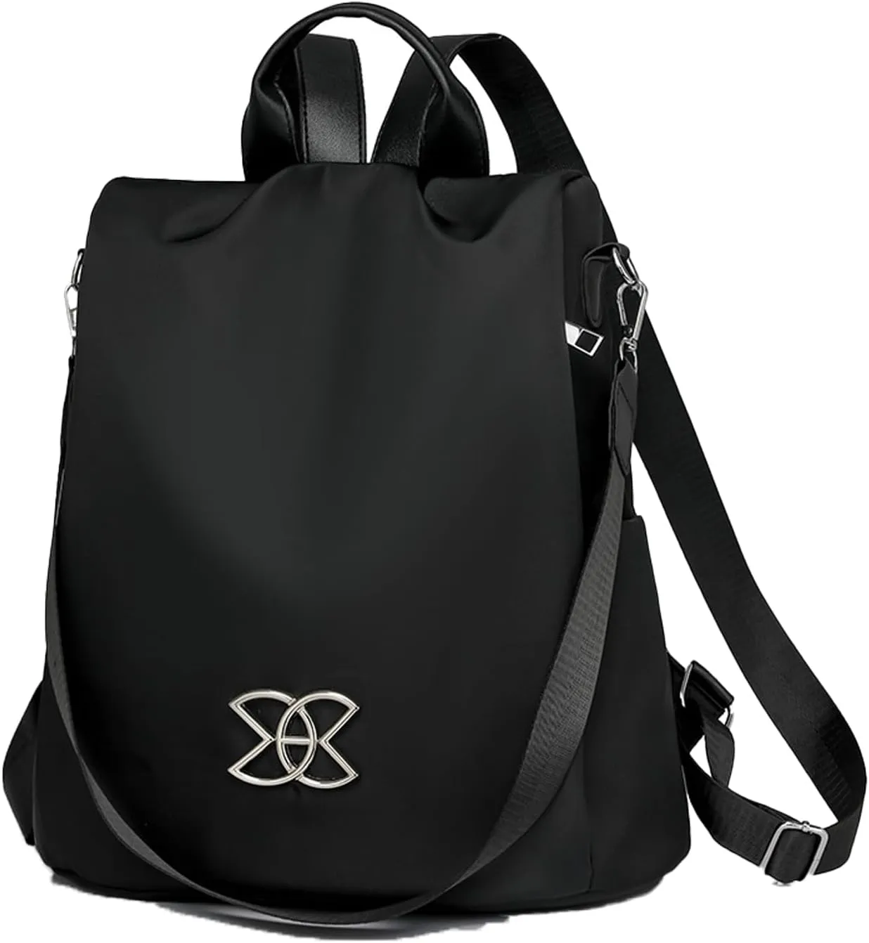 Anti-Theft Large Capacity Backpack for Women, Lightweight Oxford Cloth Backpack, 3-Way Crossbody Bags Multipurpose (Black)