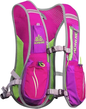 AONIJIE 5.5L Running Hydration Vest Pack with 6 Safety Pockets Adjustable & Lightweight Hydration Backpack for Marathon Race Hiking Cycling