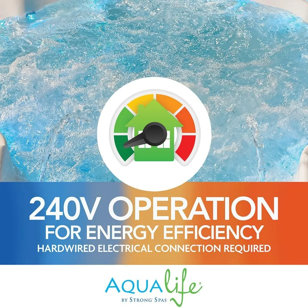 AquaLife Nautical 4-Person 24-Jet Acrylic Non-Lounger Hot Tub with Face-to Face Seating, Bluetooth Stereo, Insulated Cover