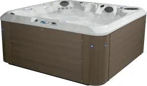 AquaLife Nautical 4-Person 24-Jet Acrylic Non-Lounger Hot Tub with Face-to Face Seating, Bluetooth Stereo, Insulated Cover