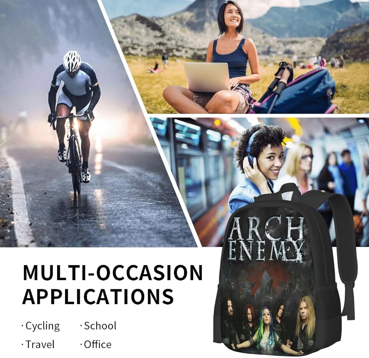 Arch Bridge Enemy School Backpack for Men Women College Bookbag Lightweight Backpack Casual Daypack