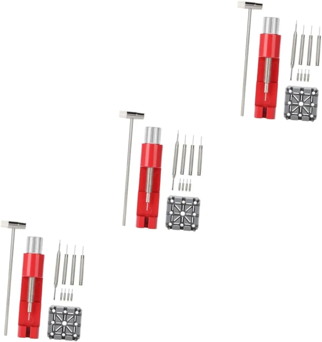 ARTIBETTER 22 Pcs/Set Watch Repair Hammer Watch Link Removal Tool Kit Watch Bnad Adjuster Disassembler Tape