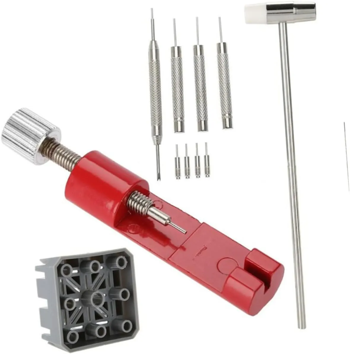ARTIBETTER 22 Pcs/Set Watch Repair Hammer Watch Link Removal Tool Kit Watch Bnad Adjuster Disassembler Tape