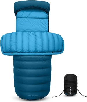ATEPA Down Sleeping Bag, Recycled 650FP 0 Degree 40 Degree 4 Season Summer & Winter Compact Rectangle Lightweight Waterproof Wearable Sleeping Bag with Compression Sack for Camping Backpacking Hiking