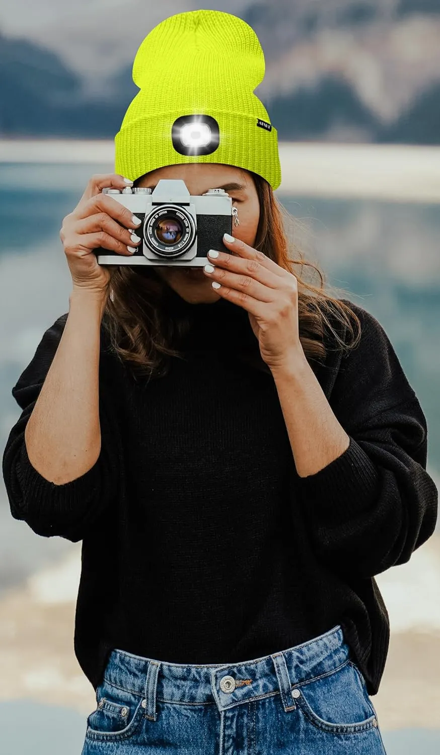 ATNKE LED Beanie with The Light, Unisex USB Rechargeable 4 LED Running Headlamp Bright Caps Gifts for Men Dad and Women
