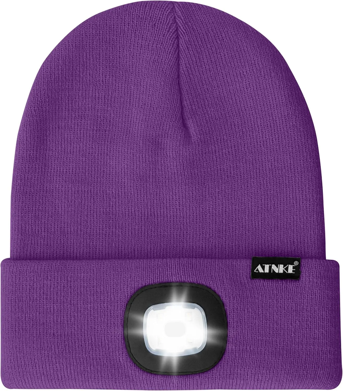 ATNKE LED Lighted Bluetooth Beanie Hat,USB Rechargeable 4 LED Wireless Run Headlamp Lined Fleece Cap for Men and Women