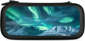 Aurora Northern Lights Hard Shell Travel Case with Rope 15 Game Card Pockets Compatible with Switch Protective