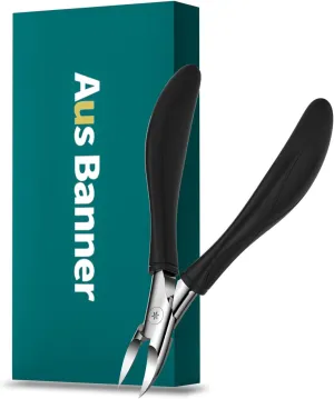 AUSBANNER German Nail Clippers, Toenail Clippers for Ingrown or Thick Toenails, Fingernails for Men and Seniors, Recommended by Podiatrists, Professional Toenail Trimming Beauty Tool