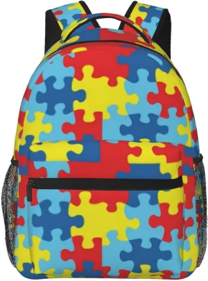 Autism Awareness Backpack Laptop Backpack Sports Travel Shoulder bag Light casual backpack