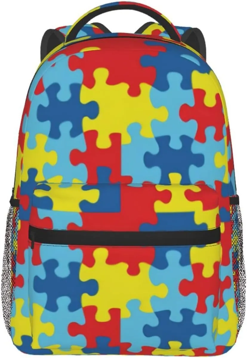 Autism Awareness Backpack Laptop Backpack Sports Travel Shoulder bag Light casual backpack