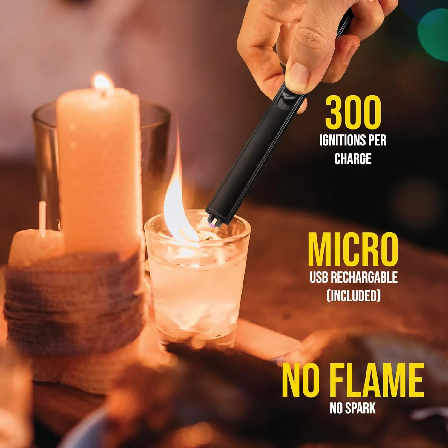 Avalanche Slim Arc Extra Reach Electric Lighter | Fuel-Free Rechargeable With USB for Indoor and Outdoor Use | Green (MA1082-GNA)