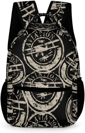 Aviation And Airplane Travel Backpack Cute Daypack Laptops Back Pack Purse Computer Bag for Men Women