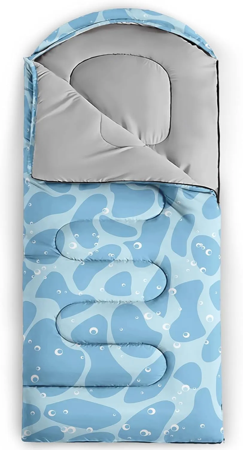 Axolotl Black Cats Sleeping Bag for Kids Boys Girls–Lightweight Warm Cold Weather Sleeping Bags,Waterproof Portable Sleeping Bag for Camping,Backpacking Camping Sleeping Bag,Kids Sleeping Bags,Orange