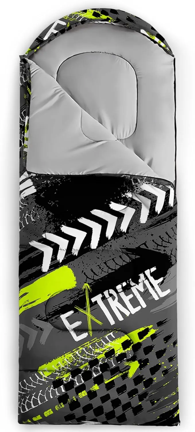 Axolotl Hiking Sleeping Bag for Kids–Lightweight Warm Cold Weather Sleeping Bags,Waterproof Portable Sleeping Bag Hiking and Backpacking Sleeping Bag,3 Season Cold Weather Sleeping Bag Fit Boys,Black
