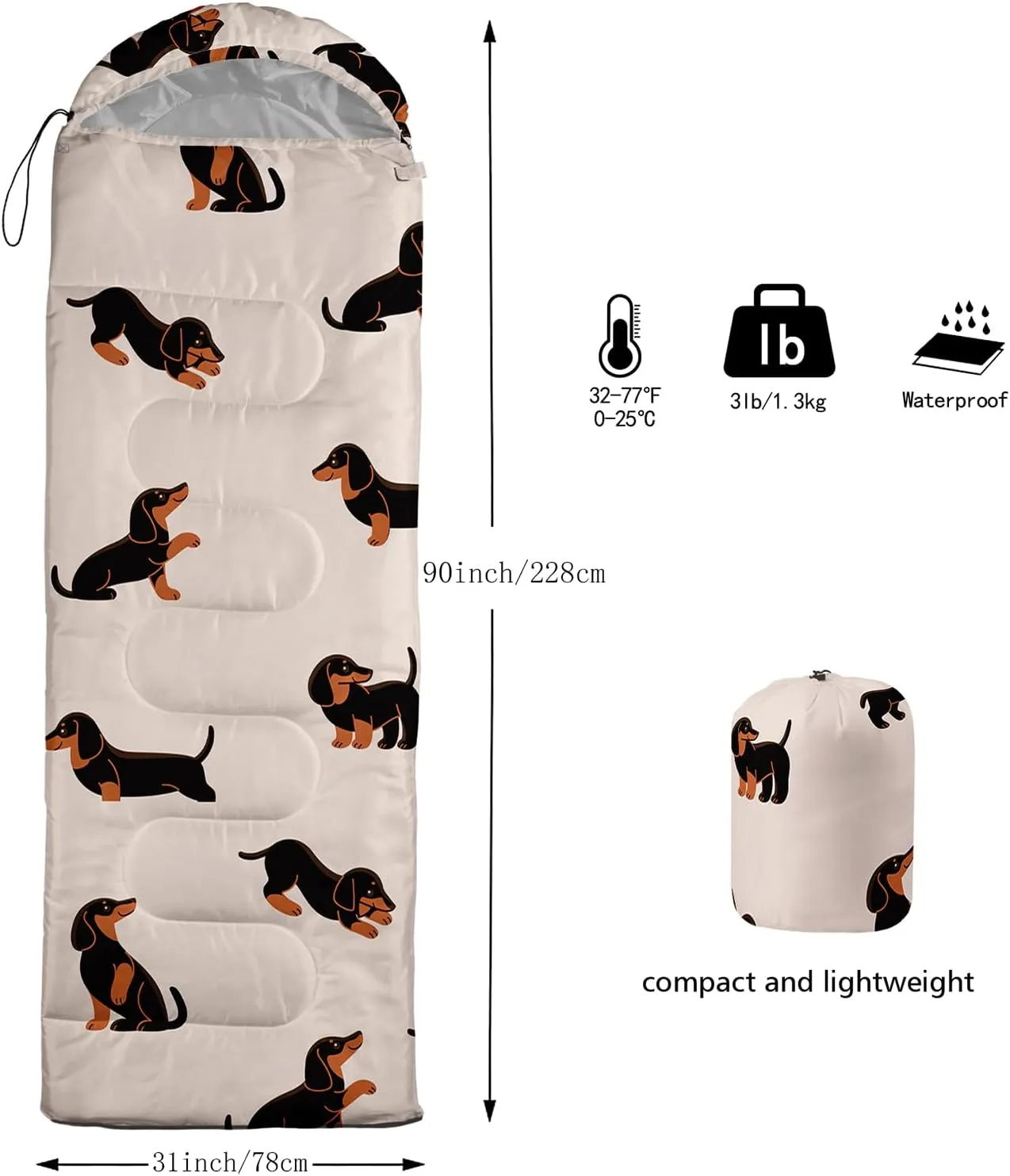 Axolotl Kawaii Dog Sleeping Bag,3 Season Warm And Cool Weather Cartoon Puupy Dog Sleeping Bags For Kids Girls Teens,Animal Waterproof Lightweight Sleeping Bags For Traveling,Outdoors Camping Equipment