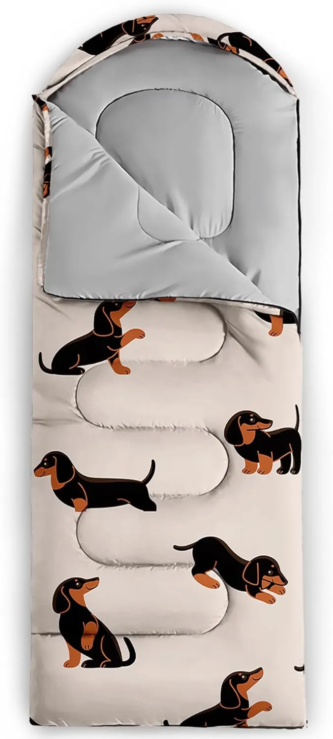 Axolotl Kawaii Dog Sleeping Bag,3 Season Warm And Cool Weather Cartoon Puupy Dog Sleeping Bags For Kids Girls Teens,Animal Waterproof Lightweight Sleeping Bags For Traveling,Outdoors Camping Equipment