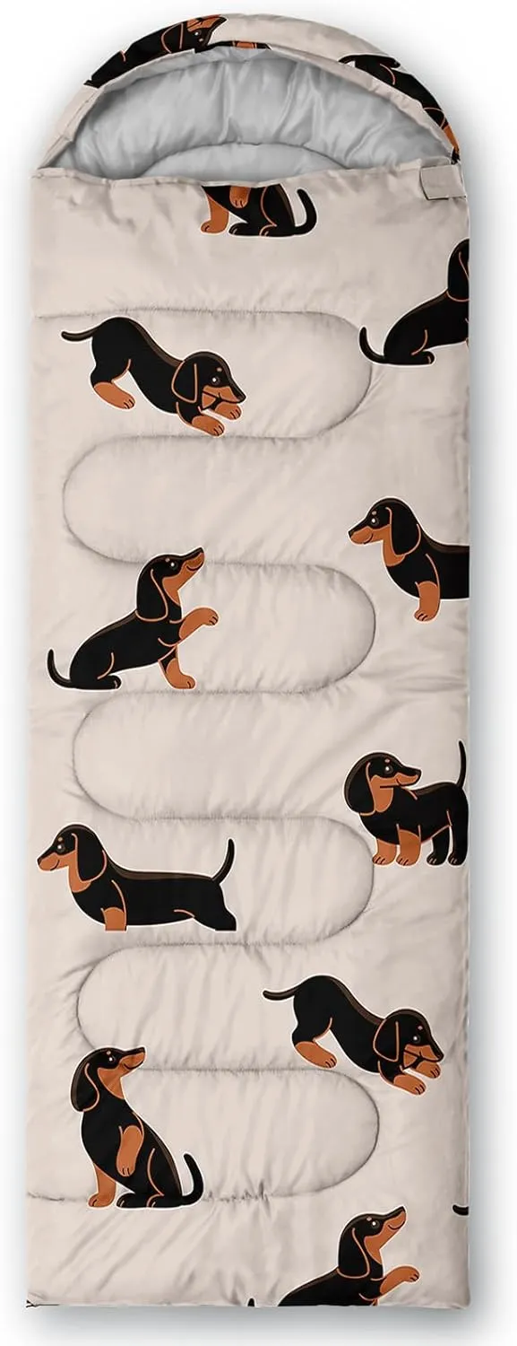Axolotl Kawaii Dog Sleeping Bag,3 Season Warm And Cool Weather Cartoon Puupy Dog Sleeping Bags For Kids Girls Teens,Animal Waterproof Lightweight Sleeping Bags For Traveling,Outdoors Camping Equipment