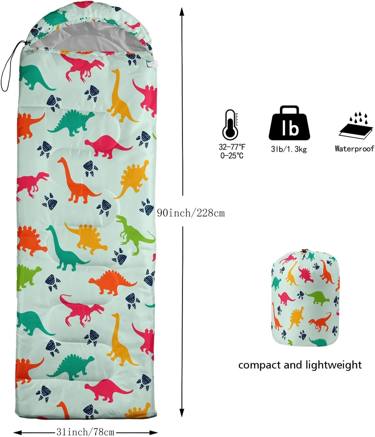 Axolotl Mermaid Scales Kids Sleeping Bag,3 Season Warm Cool Weather–Spring Summer Fall Lightweight Waterproof for Kids Girls,Camping Gear Equipment,Traveling Outdoors,Backpacking Camping Sleeping Bag