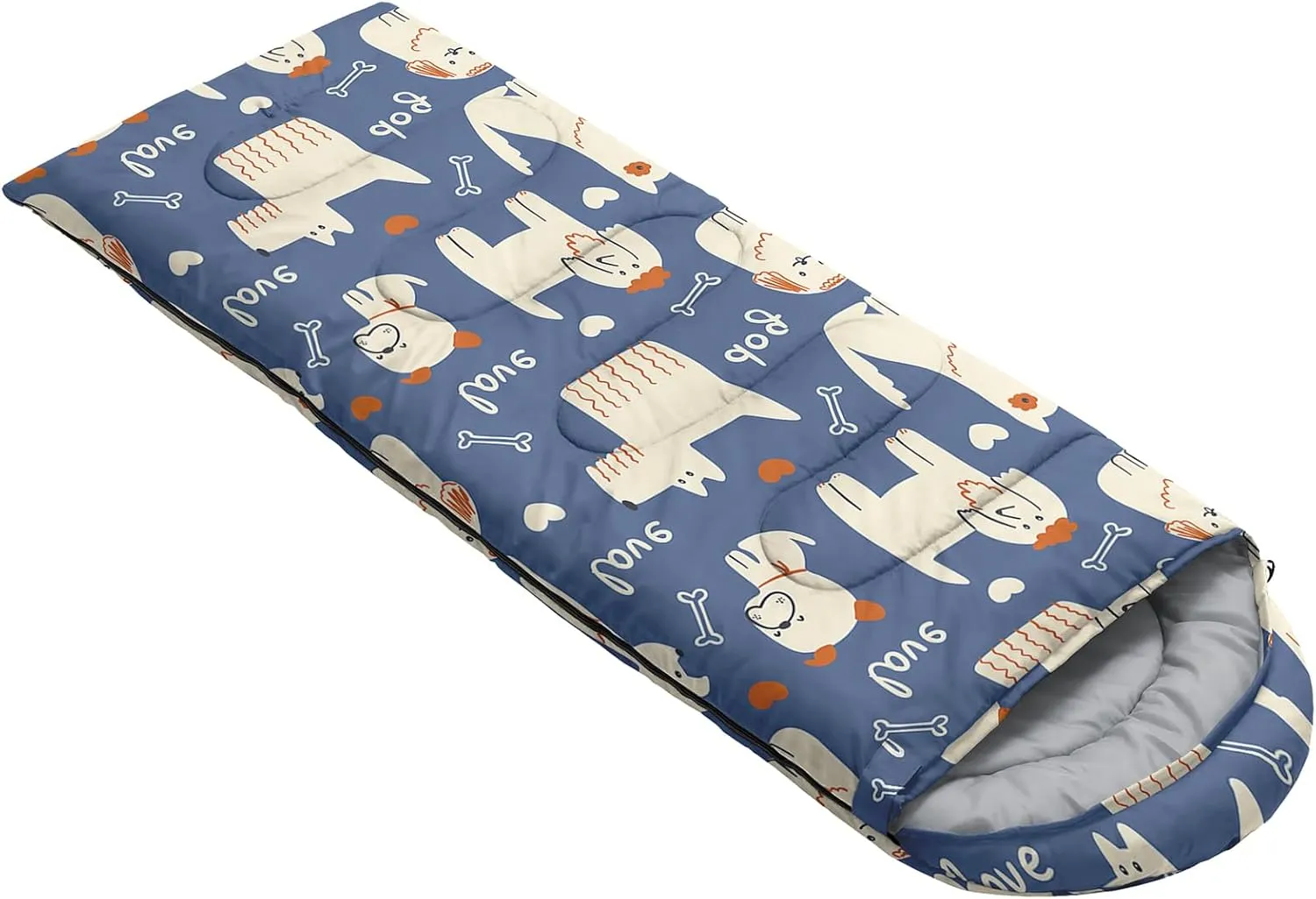Axolotl Penguin Star Sleeping Bag,3 Season Warm and Cool Weather Moon Cloud Sleeping Bag for Boys Girls Teens,Waterproof Lightweight Lovely Animal Sleeping Bag for Traveling,Outdoors Camping,Navy Blue