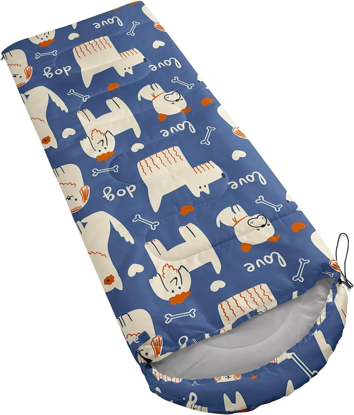 Axolotl Penguin Star Sleeping Bag,3 Season Warm and Cool Weather Moon Cloud Sleeping Bag for Boys Girls Teens,Waterproof Lightweight Lovely Animal Sleeping Bag for Traveling,Outdoors Camping,Navy Blue
