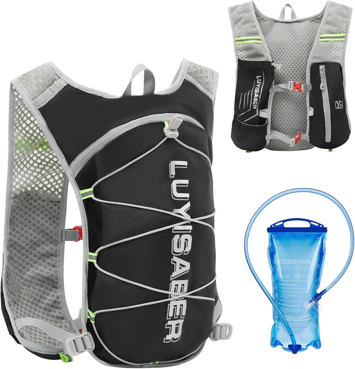 Azarxis Hiking Hydration Pack Running Backpack Daypack Vest with 5L Water Bladder for Women Men Cycling Biking Trail Race