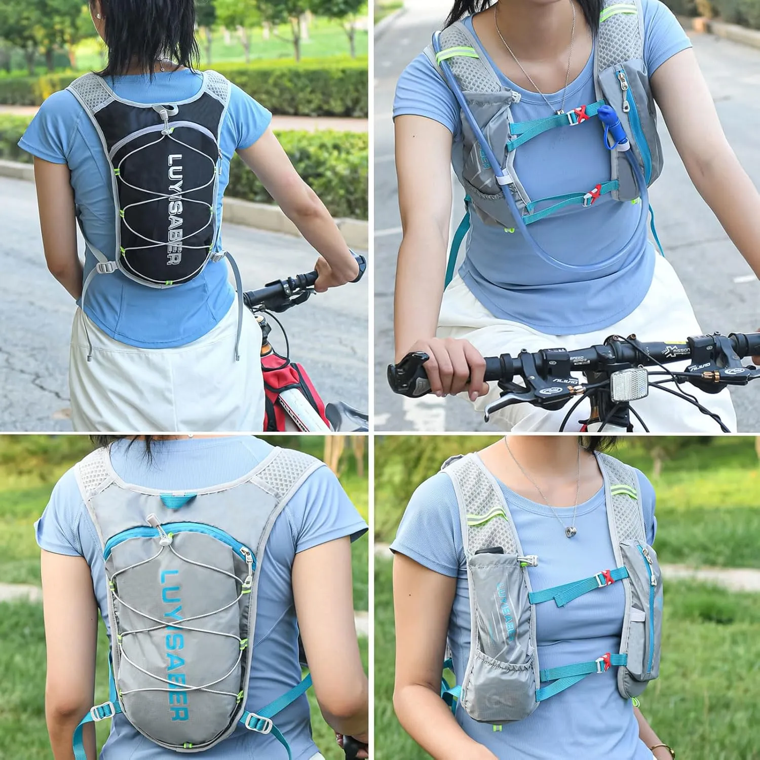 Azarxis Hiking Hydration Pack Running Backpack Daypack Vest with 5L Water Bladder for Women Men Cycling Biking Trail Race