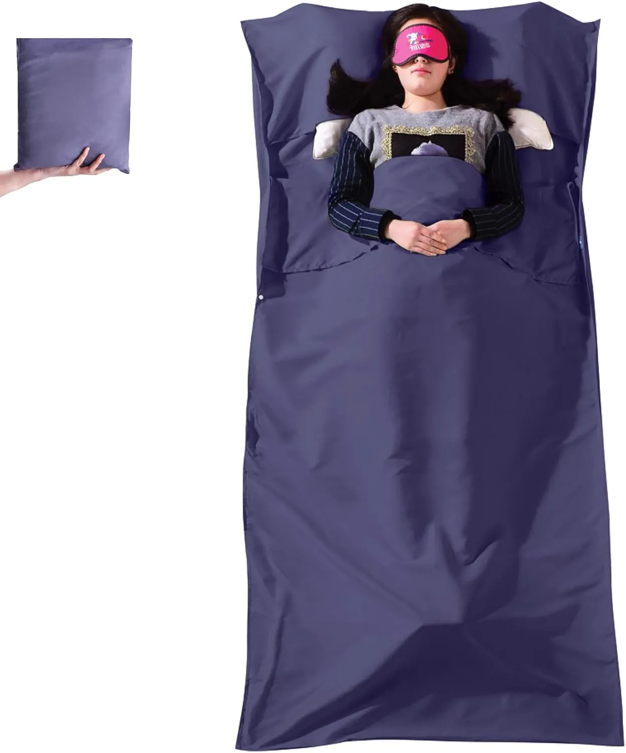 Azarxis Sleeping Bag Liner, Adult Sleep Sack Travel Sheets for Hotel Lightweight Portable Single & Double Camping Sheets for Backpacking