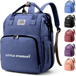 Baby Diaper Bag Backpack is a large, water-resistant deep blue travel diaper tote for moms and dads, designed with spacious compartments and a practical, multi-function design.