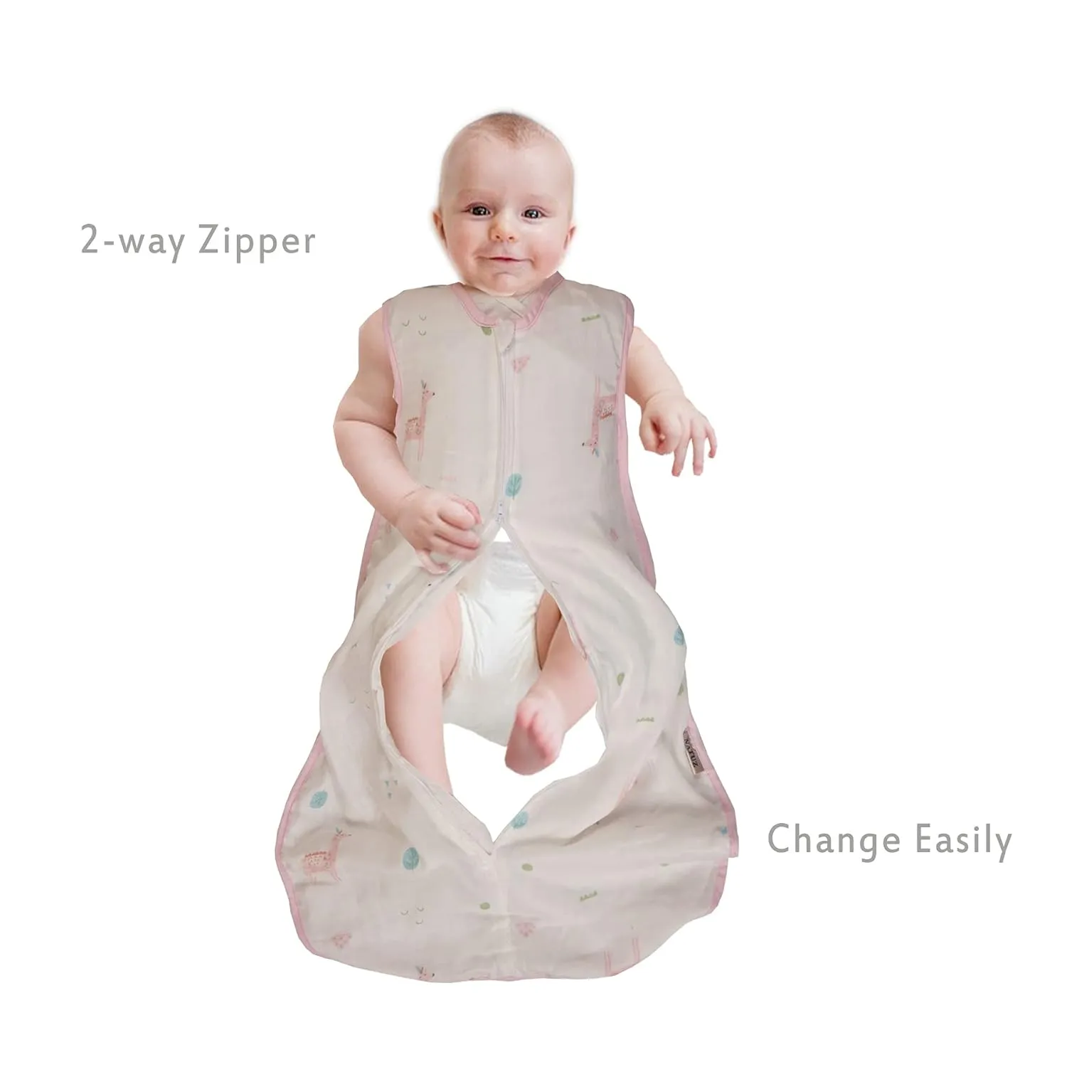 Baby Sleep Sack Cotton Muslin Lightweight Summer Toddler Essential Sleeping Bag Soft Baby Wearable Blanket Toddler 3T Sleep Swaddle Sacks Kids Nursery Sleeping Bag 18-24 months 0.5 Tog Girl