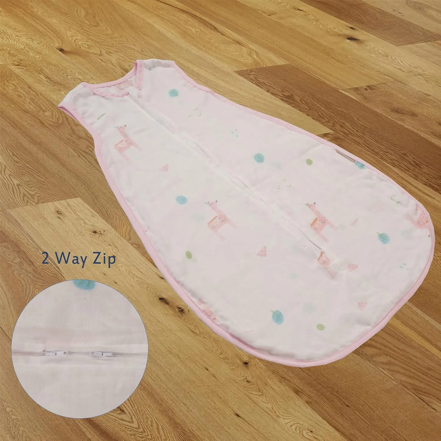 Baby Sleep Sack Cotton Muslin Lightweight Summer Toddler Essential Sleeping Bag Soft Baby Wearable Blanket Toddler 3T Sleep Swaddle Sacks Kids Nursery Sleeping Bag 18-24 months 0.5 Tog Girl