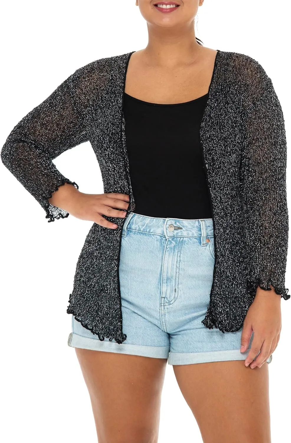 Back From Bali Womens Plus Size Shrug Bolero Sheer Cardigan Arm Cover 2X 3X 4X Lightweight