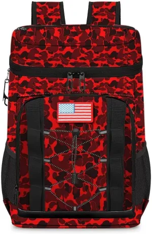 Backpack Cooler, 35 Can Cooler Backpack Insulated Soft Cooler Bag, Camping Cooler, Beach Cooler, Refrigerator Backpack, Lightweight Waterproof Lunch Backpack for Men and Women - Camouflage