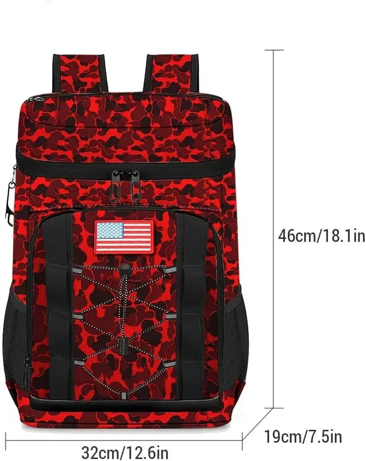 Backpack Cooler, 35 Can Cooler Backpack Insulated Soft Cooler Bag, Camping Cooler, Beach Cooler, Refrigerator Backpack, Lightweight Waterproof Lunch Backpack for Men and Women - Camouflage
