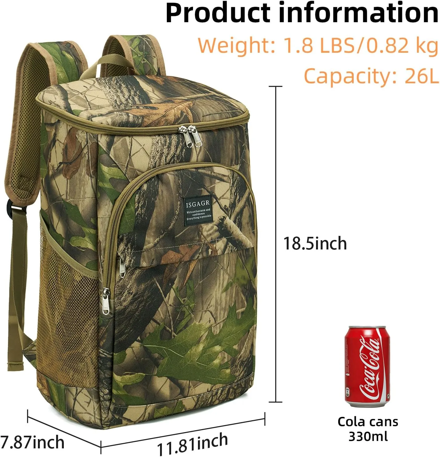 Backpack Cooler Insulated Leak Proof 26/39 Cans,Insulated Waterproof Cooler Backpack for Men Women,Portable Soft Lightweight Bag Camping Beach Fishing Lunch Hiking Picnic Travel