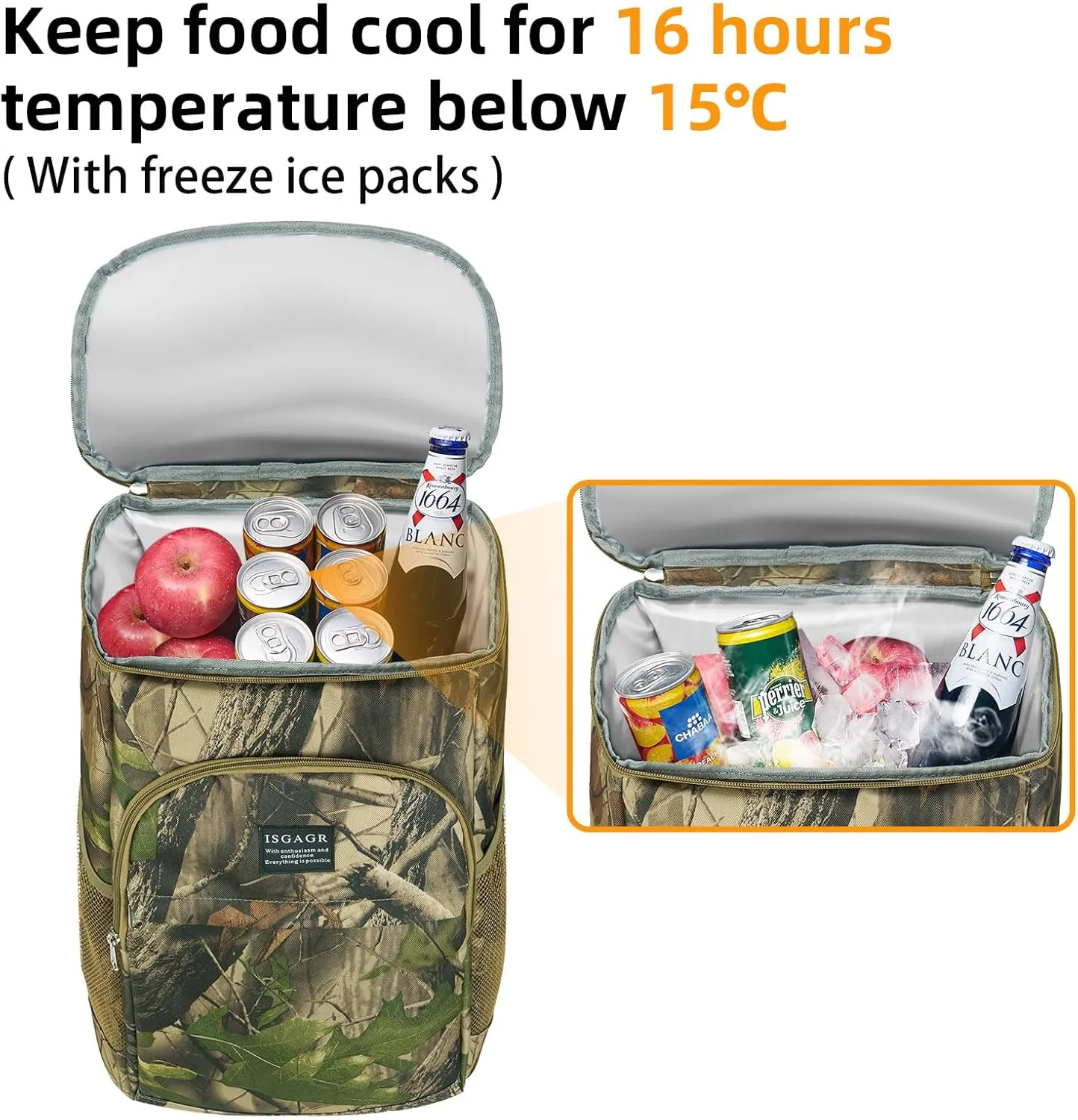 Backpack Cooler Insulated Leak Proof 26/39 Cans,Insulated Waterproof Cooler Backpack for Men Women,Portable Soft Lightweight Bag Camping Beach Fishing Lunch Hiking Picnic Travel
