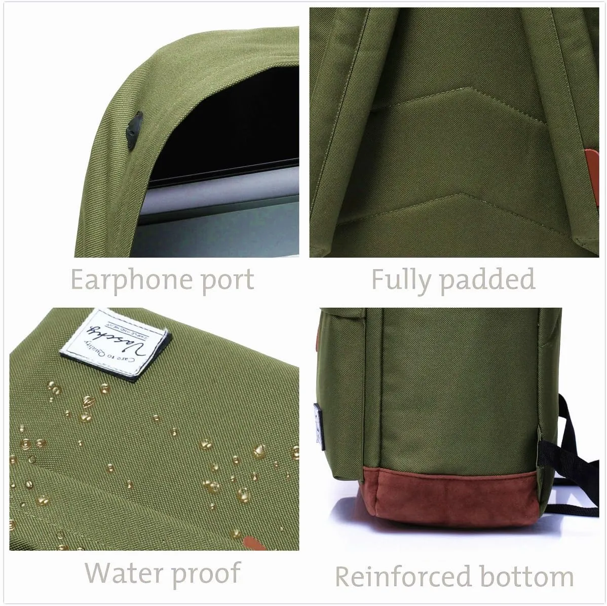 Backpack for Men Women,VASCHY Classic Water-resistant Lightweight Travel School Backpack Casual Daypack