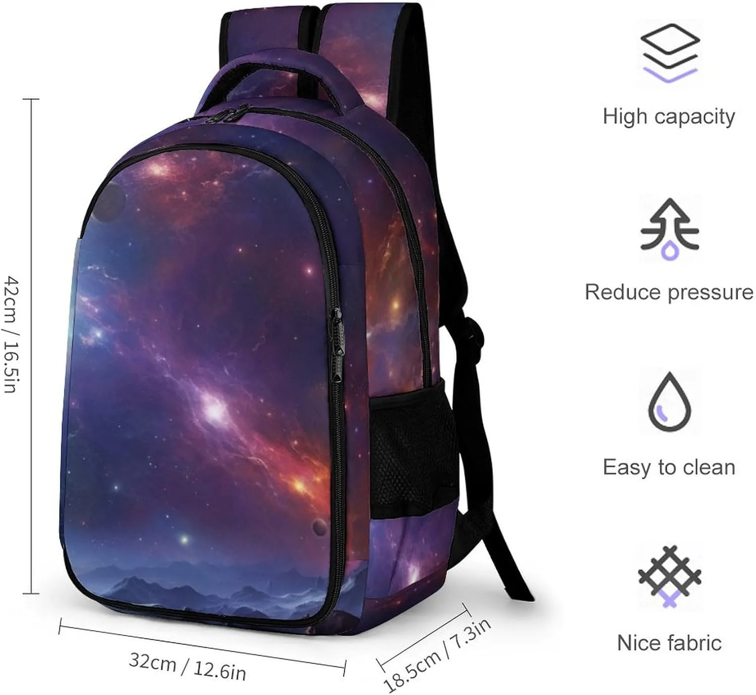 Backpack for Women Men Daypack Cosmic Space Laptop Backpack Computer Bag Casual Nurse Bag Laptop Bag